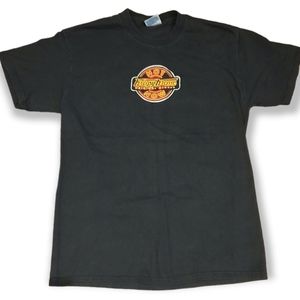 Vintage Krispy Kreme Hot Now Double Sided Tee Hanes Beefy T Shirt Black M